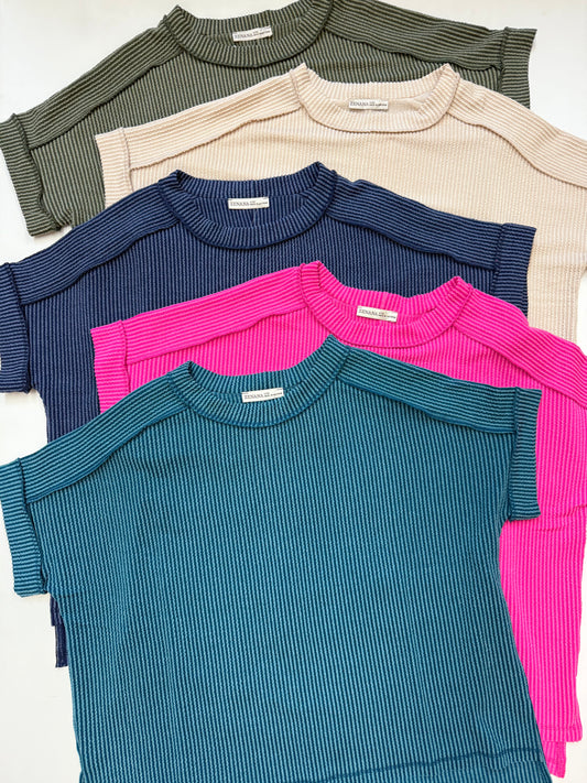 Fave Corded Crew- Fall Colors