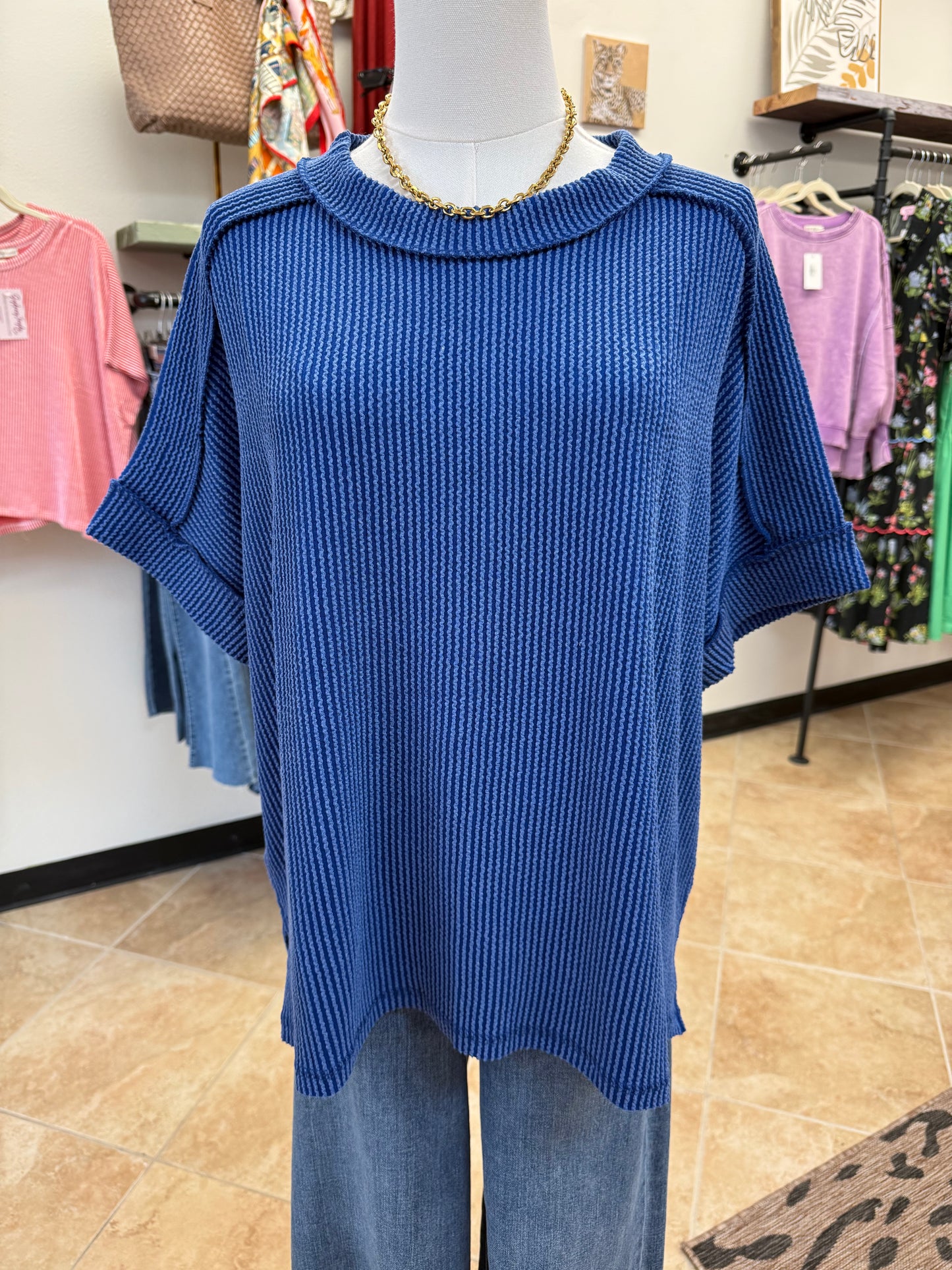 Customer Fave Every Day Corded Crew- Classic Blue