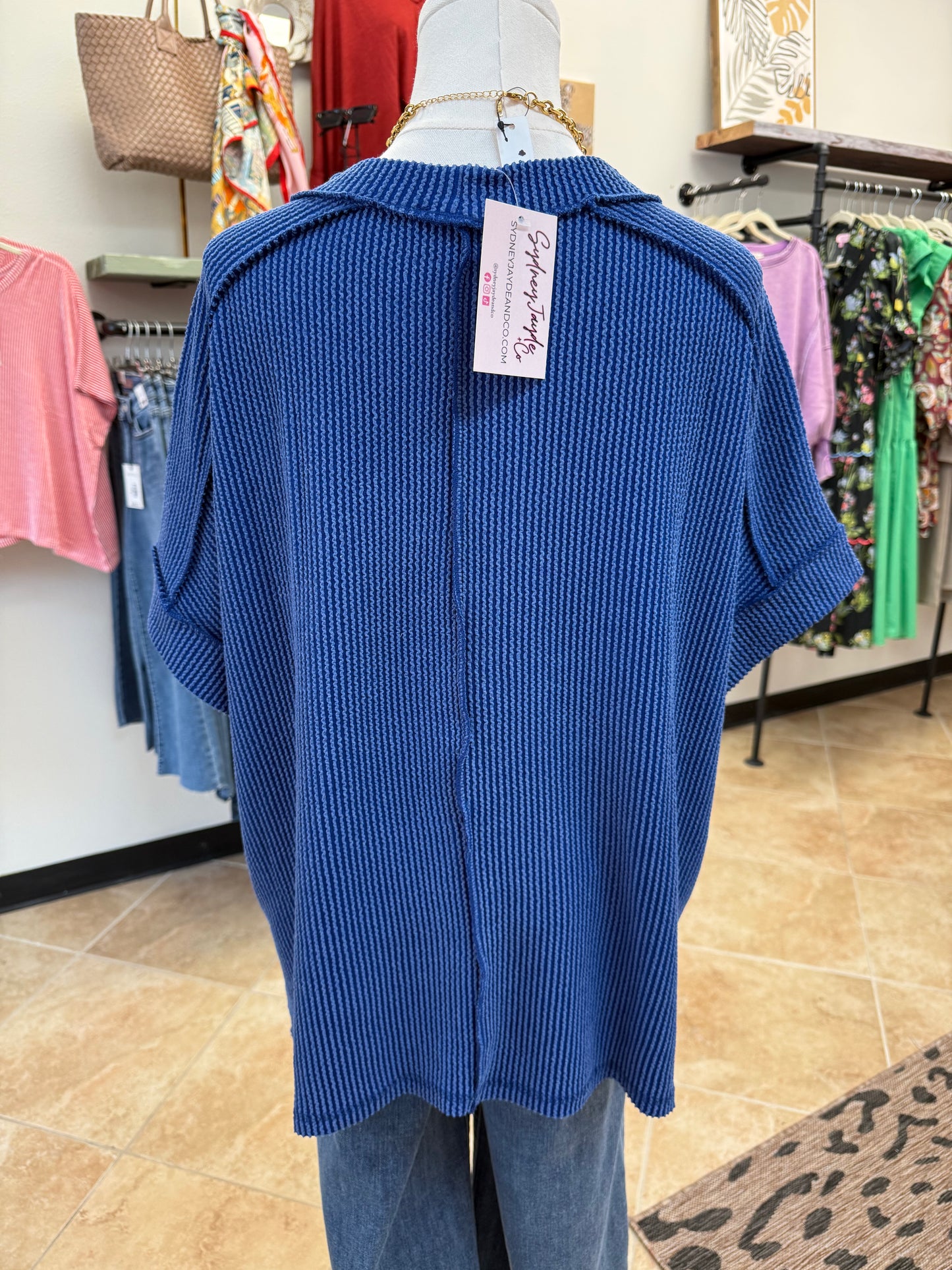 Customer Fave Every Day Corded Crew- Classic Blue