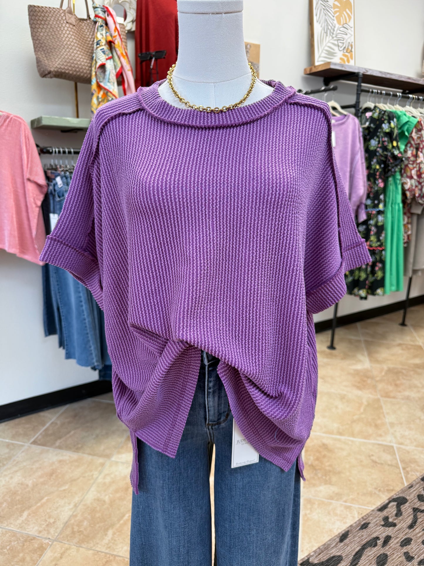 Customer Fave Every Day Corded Crew- Violet