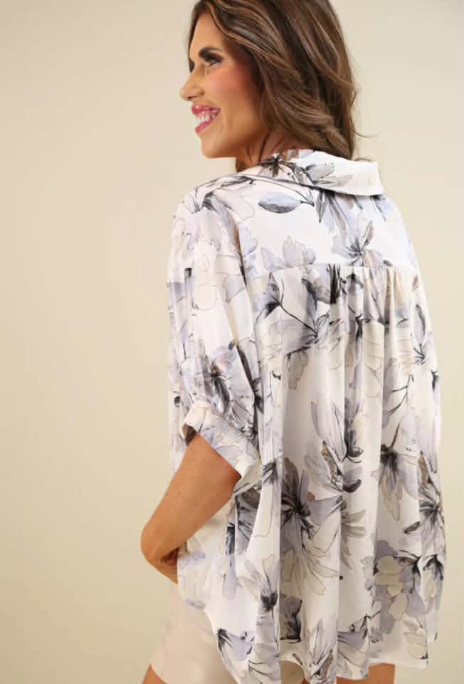 Jess Lea Oversized Button Up Blouse