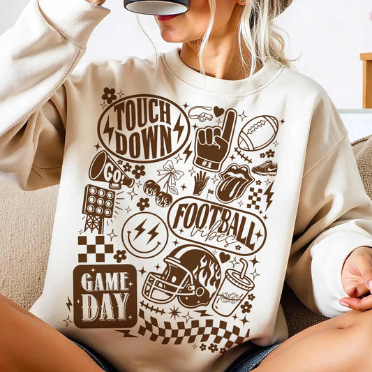Neutral Football Game Day Sweatshirt or Tee