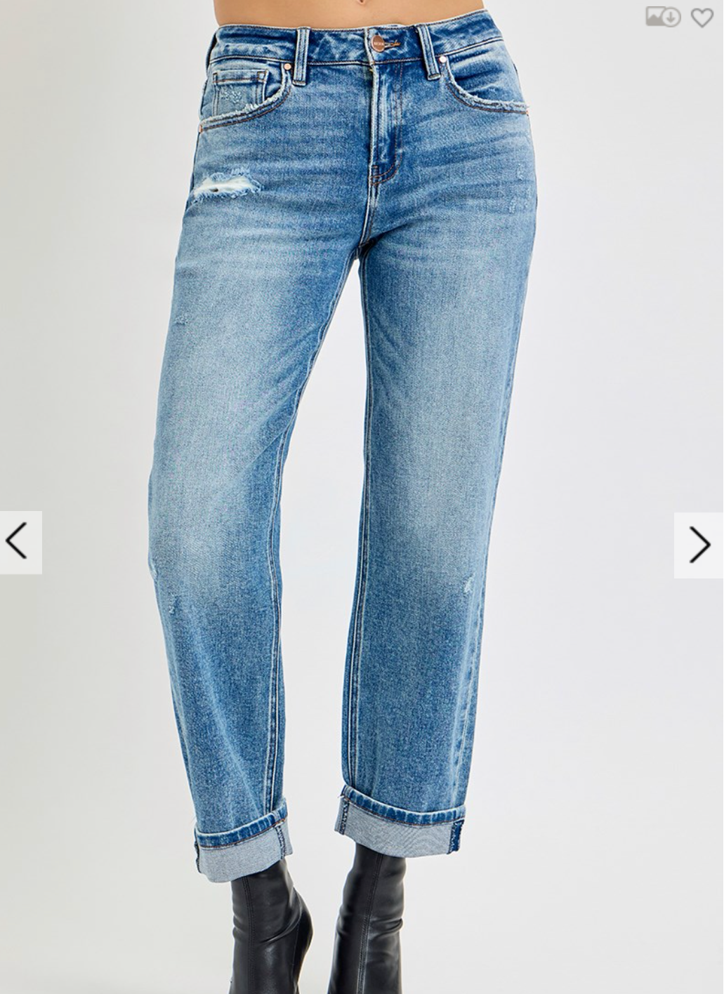 Risen Medium Wash Distressed Boyfriend Jeans