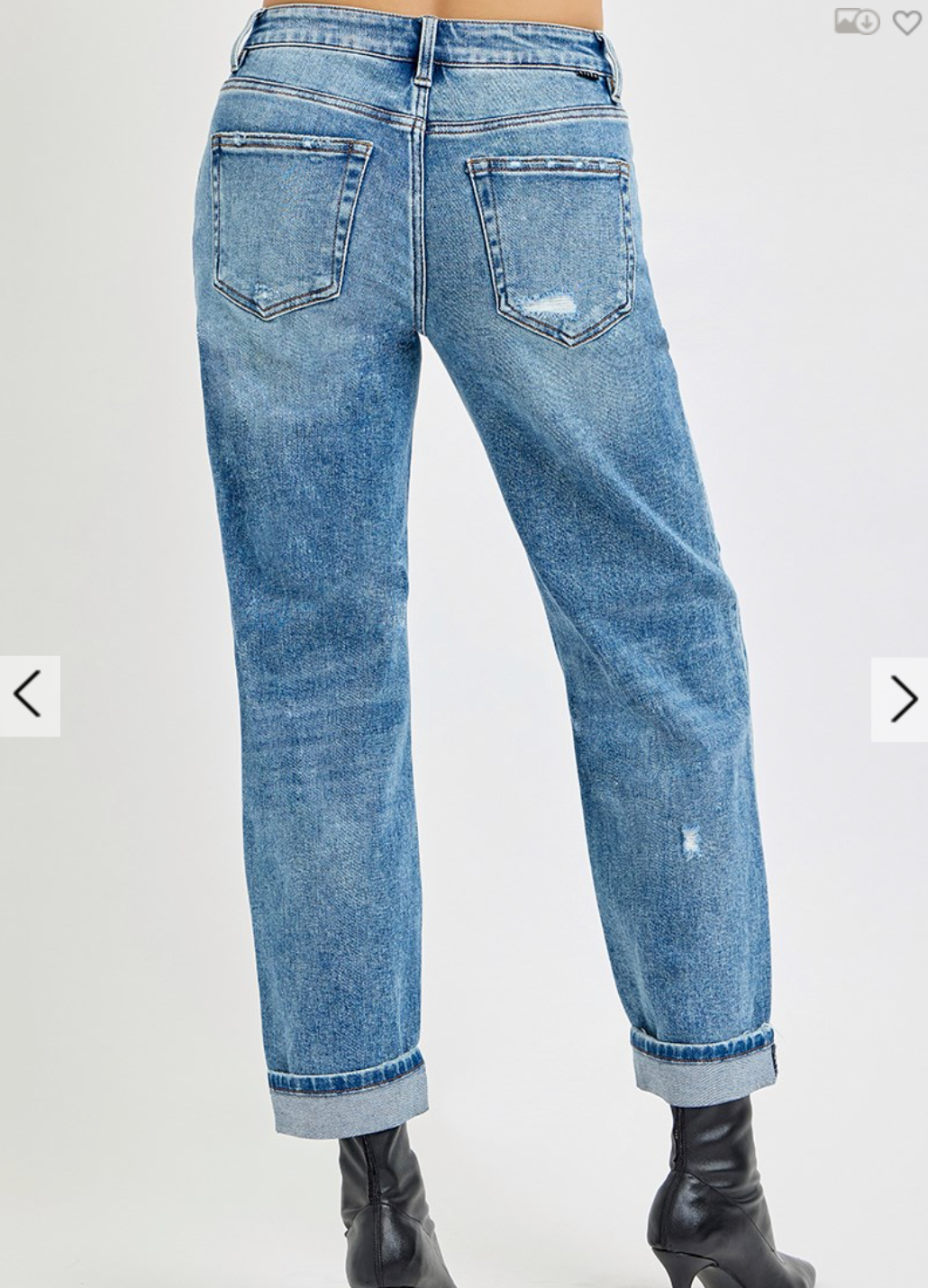 Risen Medium Wash Distressed Boyfriend Jeans