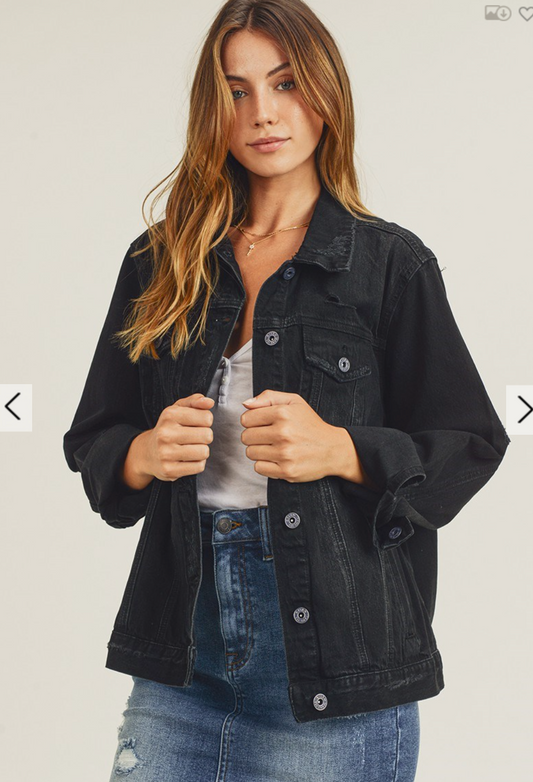 Risen Black Vintage Denim Jacket