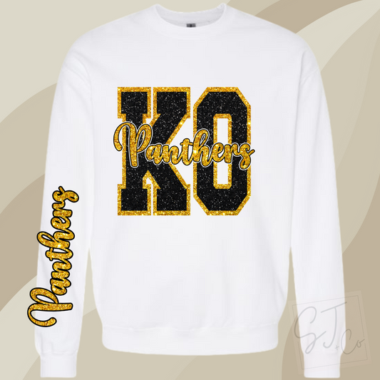 Gold + Black Glitter Game Day Sweatshirt
