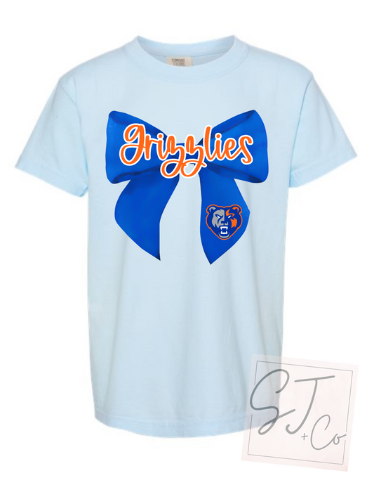 Big Bow Grizzlies Tee- Blue