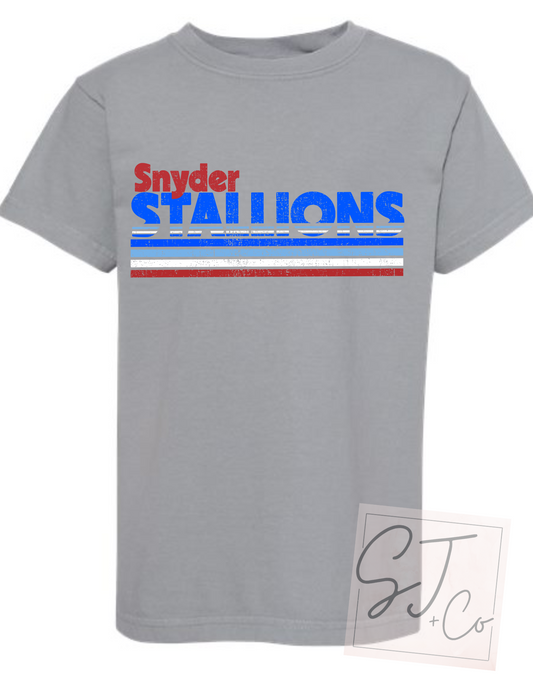 Youth Snyder Stallions Vintage Mascot Tee