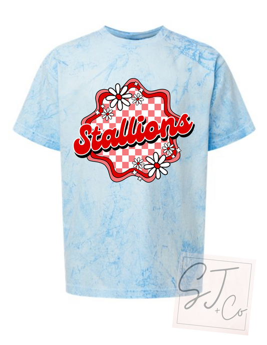 Youth Snyder Stallions Spirit Tee – Tie-Dye Blue