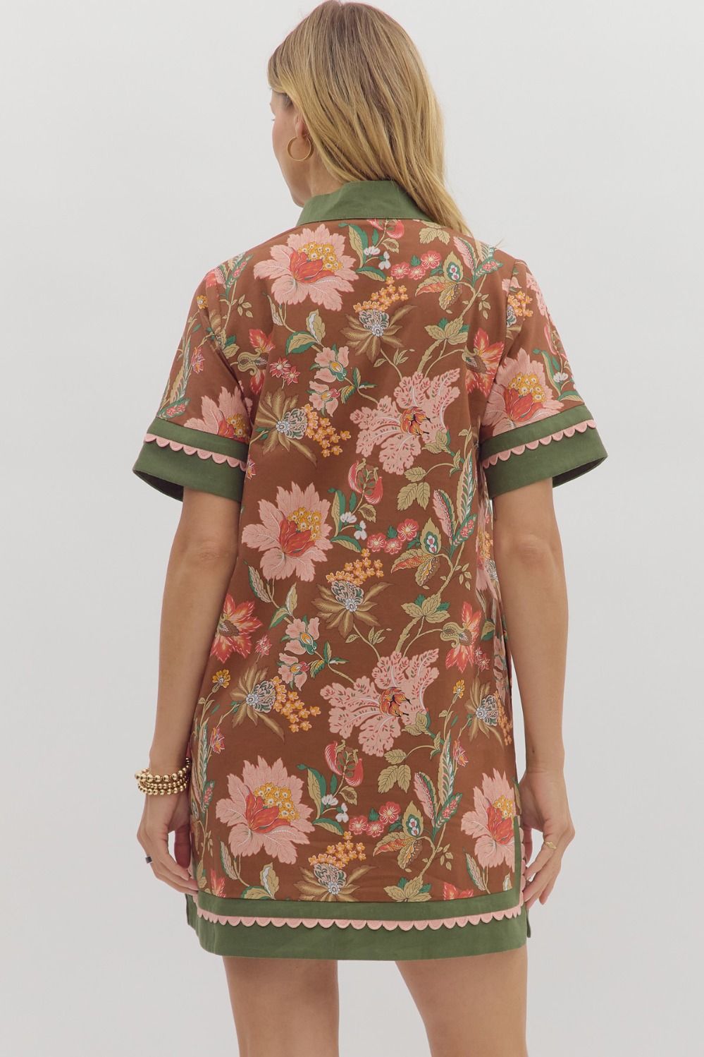 Fall Floral Caftan Style Dress