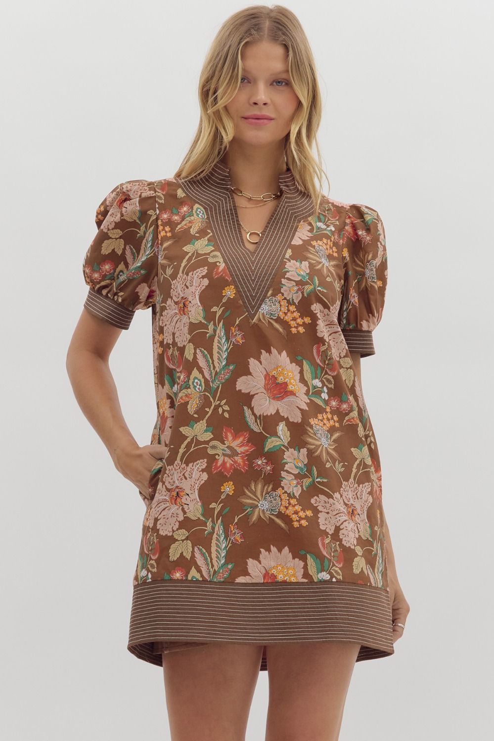 Autumn Reverie Floral Mini Dress
