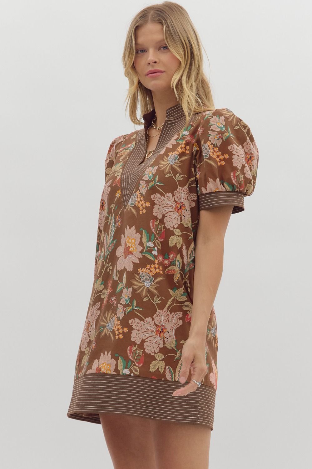 Autumn Reverie Floral Mini Dress