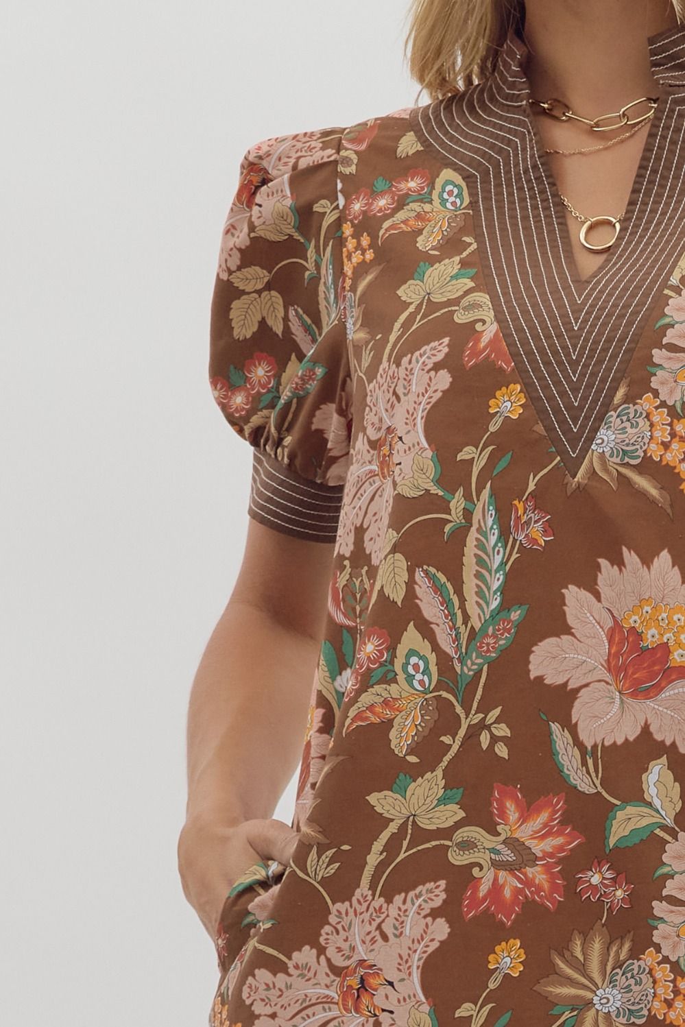 Autumn Reverie Floral Mini Dress