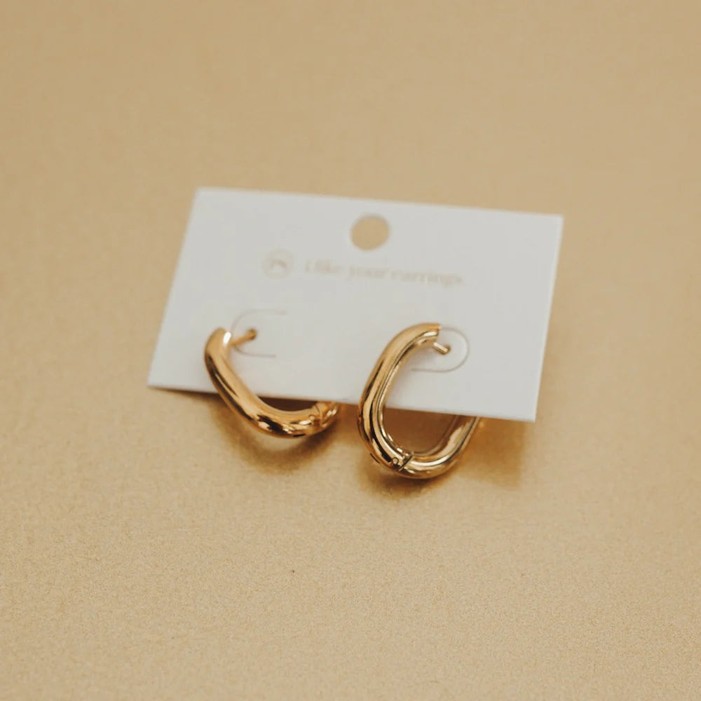 Flirty Fantasy Oval Hoop Earrings- Waterproof